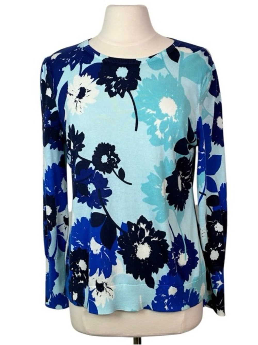 Talbots Floral Lightweight Sweater Top Size Large Petite
